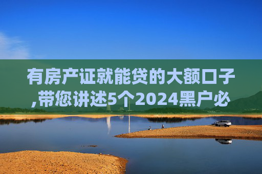 有房产证就能贷的大额口子,带您讲述5个2024黑户必下款的网贷app